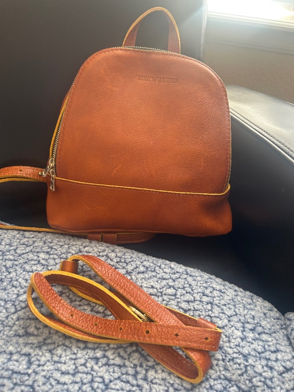 Portland leather backpack